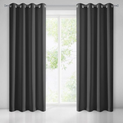 15309 cierny zatemnovaci zaves na kruzkoch blackout 135x250 cm
