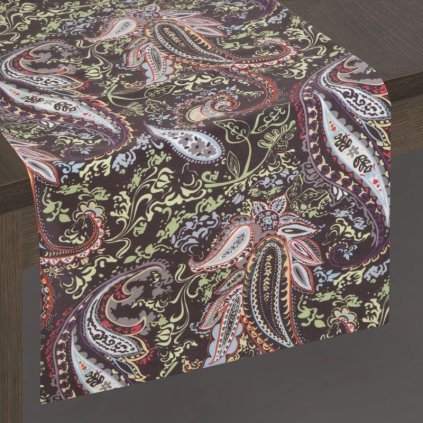 15480 cierny zamatovy behun na stol adina 35x140 cm