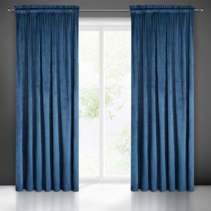 17343 tmavomodry zaves na paske melanie 140x270 cm