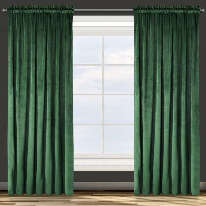 17385 zeleny zamatovy zaves rosa 140x270 cm