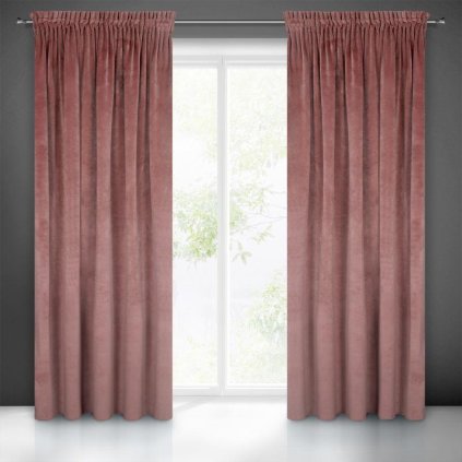 17472 ruzovy zaves ria so zamatovou strukturou 140x270 cm