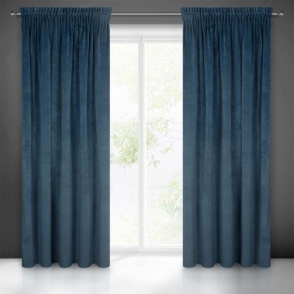 17487 modry zaves ria so zamatovou strukturou 140x270 cm