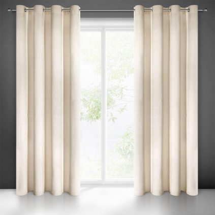 17514 bezovy zaves ria so zamatovou strukturou 140x250 cm