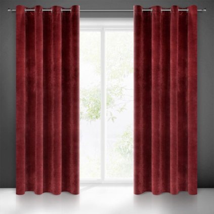 17526 bordovy zaves ria so zamatovou strukturou 140x250 cm