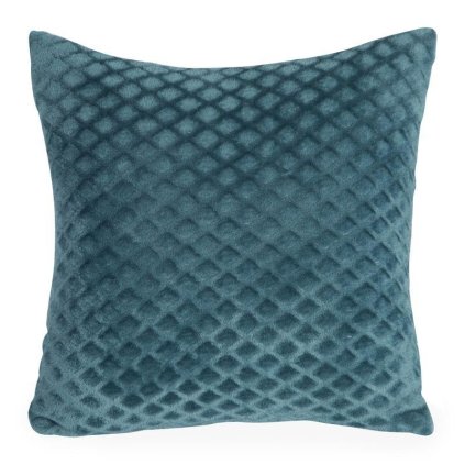 22839 modra obliecka na vankus bela s geometrickym 3d efektom 40 x 40cm