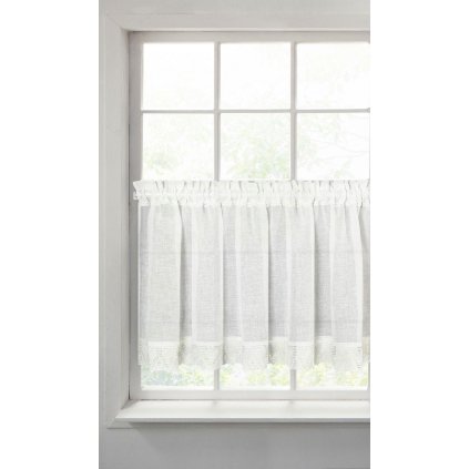 33498 kremova zaclona na paske doris s cipkou 150x60 cm
