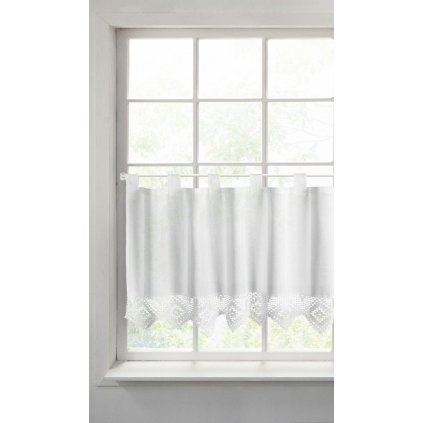 33513 biela zaclona na uskach isaac s cipkou 150x60 cm