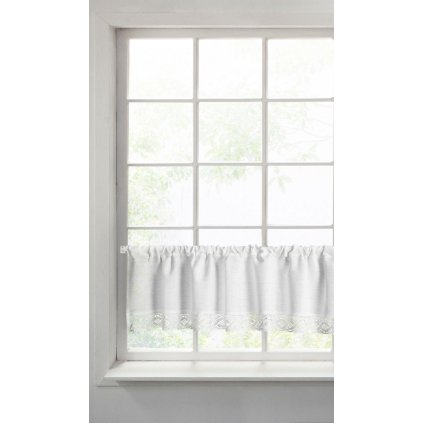 37872 biela zaclona na paske vince s cipkou 150x40 cm