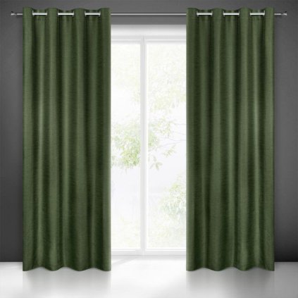46926 zeleny zaves na kruzkoch style v eko style 140x250 cm