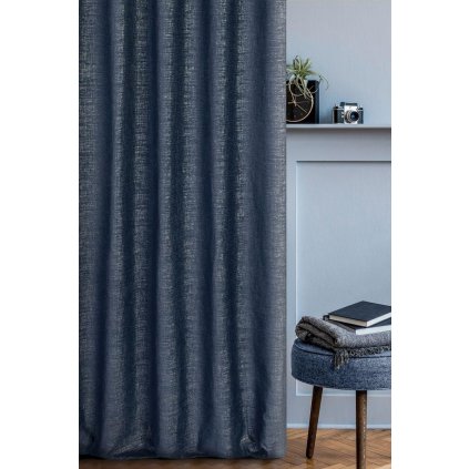 47694 modry zatemnovaci zaves palermo1 na kruzkoch 140x250 cm