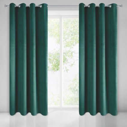 5037 tyrkysovy zamatovy zaves na kruzkoch pierre 140x250 cm