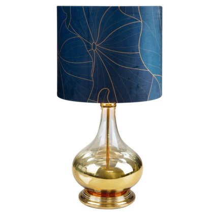 58500 stolna lampa lotos2 01 so sklenenym podstavcom a zamatovym tienidlom 32x61 cm