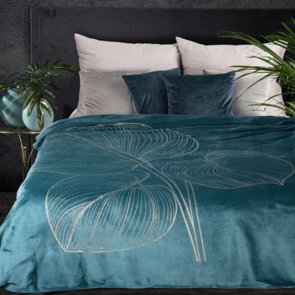 58512 tyrkysova flano deka blanca2 s potlacou 150x200 cm
