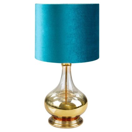 58617 stolna lampa lotos9 01 so sklenenym podstavcom a zamatovym tienidlom 32x61 cm