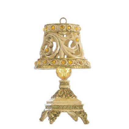 59577 zlata vianocna ozdoba na stromcek lamp 9 cm sada 6 ks