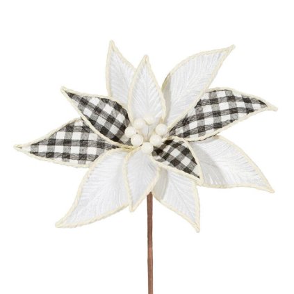 60114 biely vianocny kvet na stromcek 30x15 cm sada 6 ks