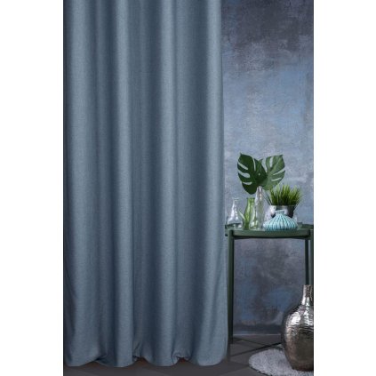 61404 modry zaves na kruzkoch palermo 140x250 cm