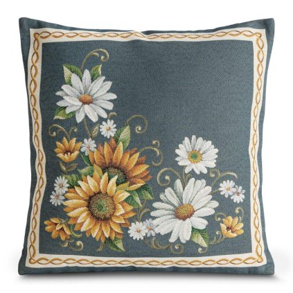 62283 gobelinova obliecka na vankus 45 s kvetinovym vzorom 45x45 cm