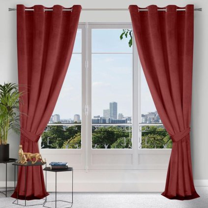 62435 bordovy zamatovy zaves na kruzkoch carmen 140x270 cm s upinanim