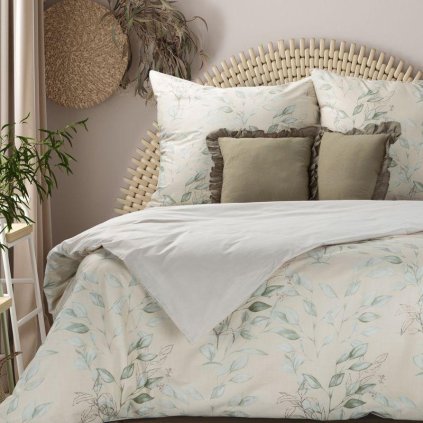 62545 postelne obliecky monte4 s potlacou listov 140x200 cm 70x90 cm