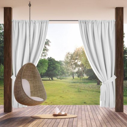 62566 nepremokavy biely zaves na terasu garden 155x200 cm