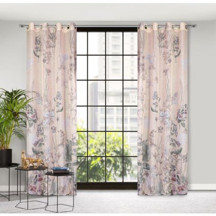62653 kvetina ruzova zaclona amel na kruzkoch 140x250 cm