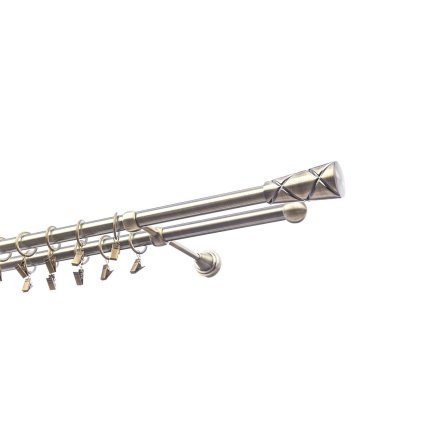 karnisz metalowy karpol 19 mm antyk podwojny genua do sypialni