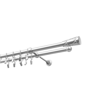 karnisz metalowy karpol 19 mm chrom mat podwojny genua do sypialni