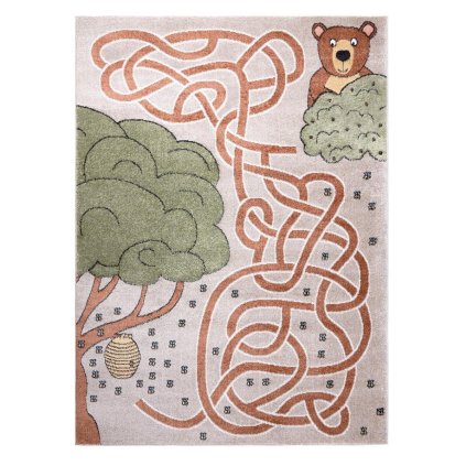 65277 detsky kusovy koberec fun honey with bear beige