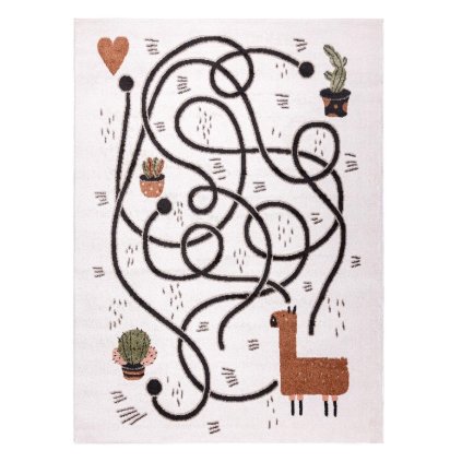 65289 detsky kusovy koberec fun game llama cream