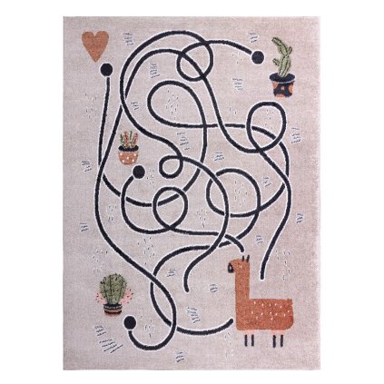 65292 detsky kusovy koberec fun game llama beige