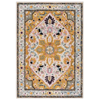 65613 kusovy koberec wool loop dahlia yellow multi