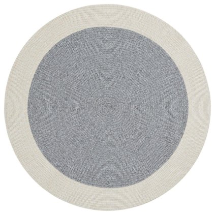66063 kusovy koberec braided 105555 grey creme kruh na von aj na doma