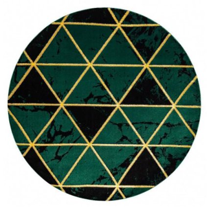66630 kusovy koberec emerald 1020 green and gold kruh