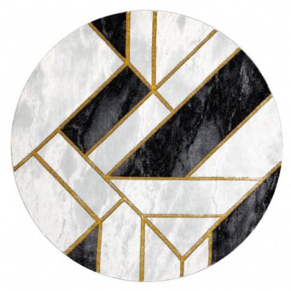 66657 kusovy koberec emerald 1015 black and gold kruh