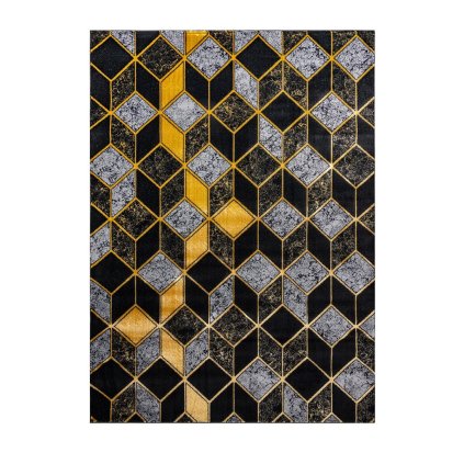 66663 kusovy koberec gloss 400b 86 3d geometric black gold