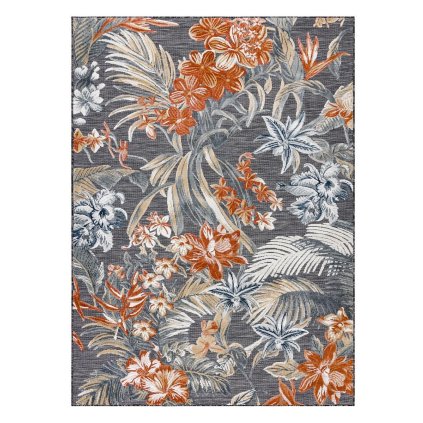 66840 kusovy koberec botanic 65262 flowers black na von aj na doma