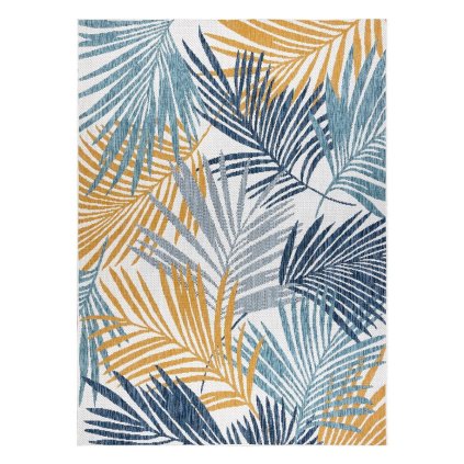 66861 kusovy koberec cooper sisal palm leaves 22258 ecru navy na von aj na doma