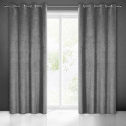 70080 sivy zamatovy zaves lili na kruzkoch s vlnitym reliefnym vzorom 140 x 250 cm