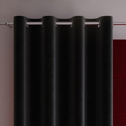 71530 cierny zamatovy zaves na kruzkoch velvi 140x250 cm