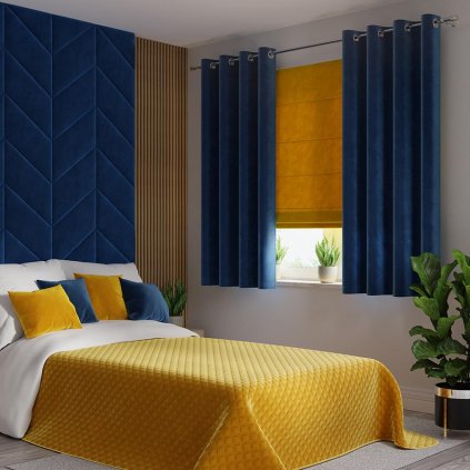 71593 tmavomodry zamatovy zaves na kruzkoch velvi 140x160 cm