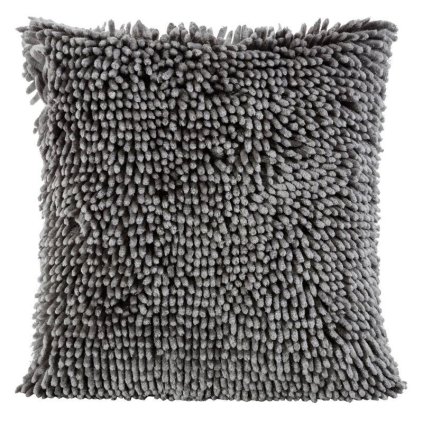 7230 siva dekoracna obliecka na vankus shaggy 40x40 cm