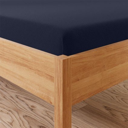 72867 tmavo modra frote postelna plachta s gumickou dreamy premium 220 x 200 cm