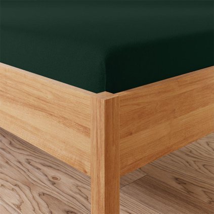 72870 tmavo zelena frote postelna plachta s gumickou dreamy premium 220 x 200 cm