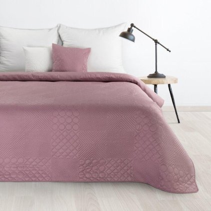72906 ruzovy prehoz na postel boni5 s geometrickym vzorom 220x240 cm