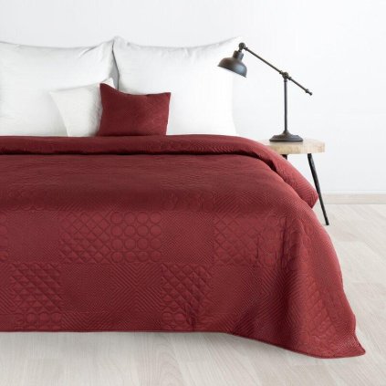 72912 oranzovy prehoz na postel boni5 s geometrickym vzorom 220x240 cm