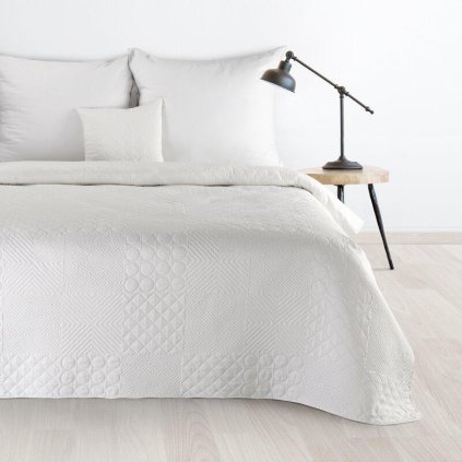 72915 biely prehoz na postel boni5 s geometrickym vzorom 170x210 cm
