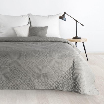 72918 strieborny prehoz na postel boni5 s geometrickym vzorom 170x210 cm