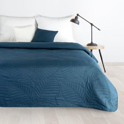 72933 modry prehoz na postel boni6 s geometrickym vzorom 170x210 cm