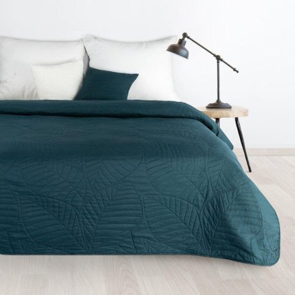 72939 tyrkysovy prehoz na postel boni6 s geometrickym vzorom 170x210 cm